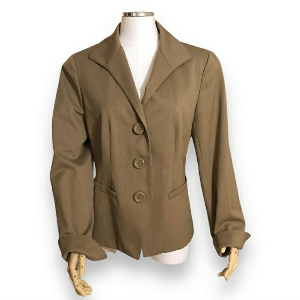 LAFAYETTE 148 Tan Wool Three Button Blazer NWOT!